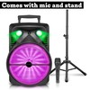 1600 Watts Bluetooth Speaker with Tripod, Wired Microphone & Remote