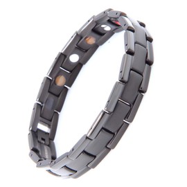 38 La pulsera magnética de titanio para hombre, es un buen regalo para todos (negro, 7.8 pulgadas)
