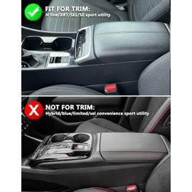 KBH Center Console Armrest Cover for 2022 2023 2024 Hyundai Tucson, Vinyl Leather Trim, Car Arm Rest Cushion, Anti-Scratch, Black