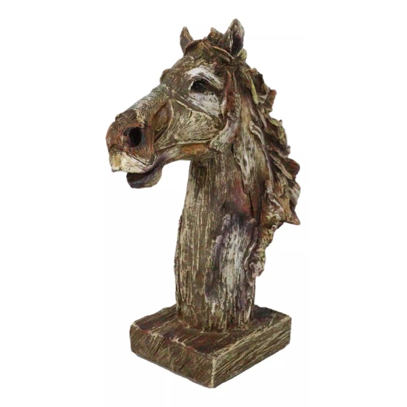Faux Driftwood Equine Beauty Mustang Horse Head Desktop Plaque Sculpture