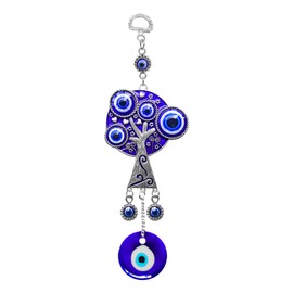 Peili Blue Evil Eye Wall Hanging Pendant Decor, Turkish Nazar Evil Eyes Amulet Room Decoration for Home Protection (Tree)