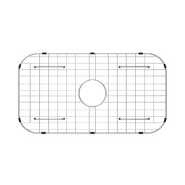 Sink Protector Grid 26-1/16" x 14-1/16",Centered Drain with Corner Radius 3-1/2", Stainless Steel Material(Centered Drain)