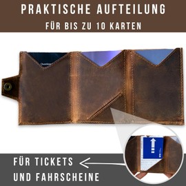 Frentree Slim Wallet with RFID Protection - Genuine Leather Wallet - Mini Wallet with Coin Compartment - Genuine Leather Wallet Card Holder Small, Brown Suede, Minimalist