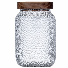 Viovian Glass Coffee Jars With Lids 51 oz Clear Jar With Wood Lid Decorative Glass Storage Jars Container Canister for Food Sugar Coffee Bean Candy Cookie 1500ml