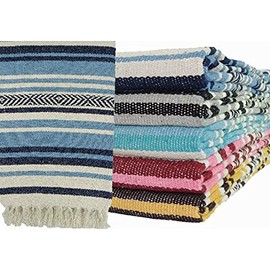 Kakaos Handmade Traditional Extra Heavy Yoga Blanket (Blue/Light Blue)