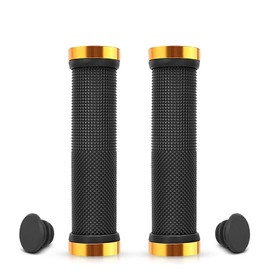 Bicycle Grip, Anti-Slip, Rubber, Easy Grip, Shock Absorption, Easy Installation, Aluminum Alloy Lock Ring, Inner Diameter 0.9 inches (22.2 mm), Hex Wrench Included, Highly Durable, Repair, Compatible