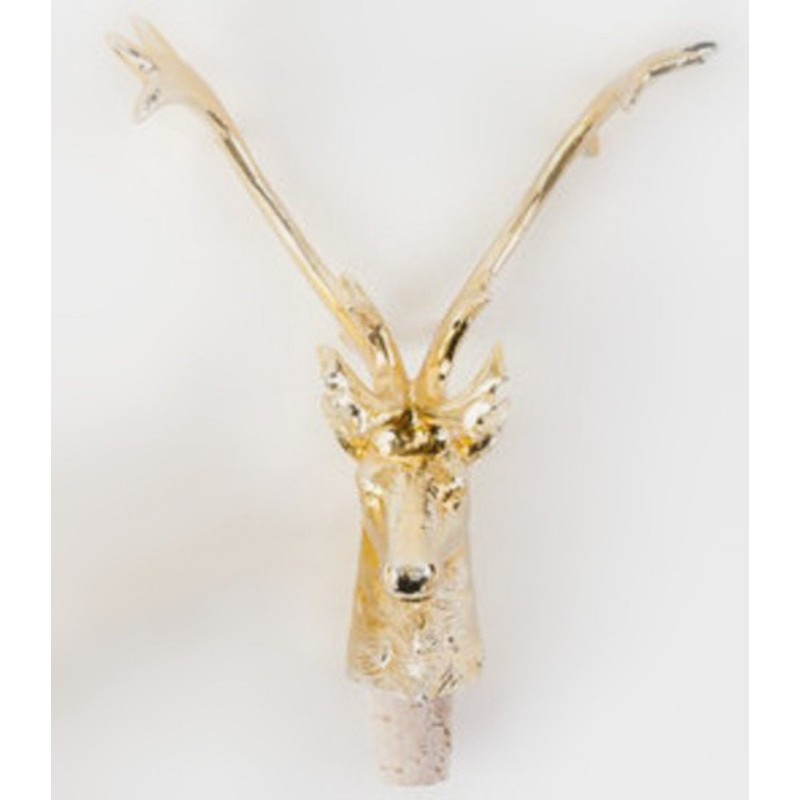 Set of Two Gilded Resin Moose and Deer Hunter's Wine