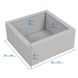 ECR4Kids SoftZone Play Patch Toy Bins, Beginner Playset, Light Grey, 2-Pack