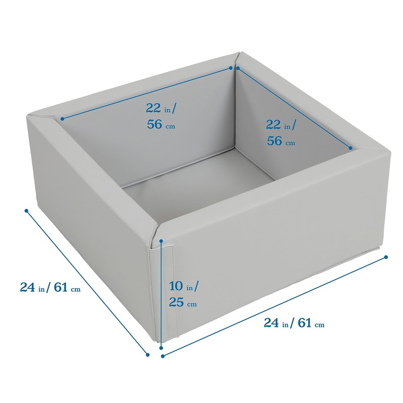 ECR4Kids SoftZone Play Patch Toy Bins, Beginner Playset, Light Grey,
