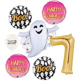 Ultimate Fun Spooky Ghost 7th Birthday Party Event Decorations Bouquet of Balloons