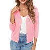 Urban CoCo Women's 3/4 Sleeve Open Front Cropped Sweater Cardigan