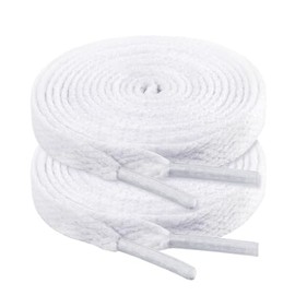 riemot 2 Paar Flach Schnürsenkel 8mm Breit reißfest Schuhbänder Ersatz Shoelaces für Sneaker, Sportschule, Laufschuhe, Herren, Damen, Kinder - Weiß, 90cm