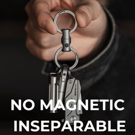 KeyUnity KA15 Double End Swivel Keychain Connector Rotating Titanium Key Organizer Link for Carabiner Wind Chime Plant DIY Accessories