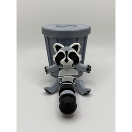 Trash Animals - 3D Fidget - Collectible  Figurine - Animal w/ Container: Raccoon w/ Trashcan