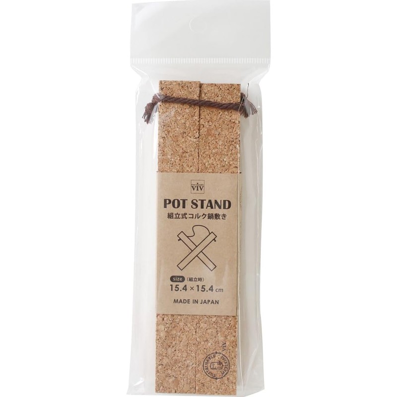 ワールド・クリエイト 組立式 コルク鍋敷き ナチュラル サイズ：約W15.4 D4 H1.5 58098