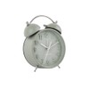 Karlsson KA5784GR Iconic Retro-Wecker, leises Uhrwerk, Metall, Jadegrün, grau, H16,5