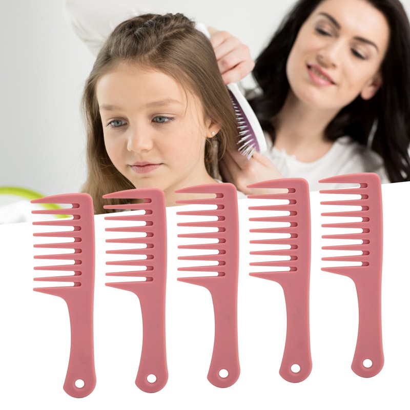 5Pcs Hairdressing Wide Tooth Comb Anti Static Ergonomic Handle Safe
