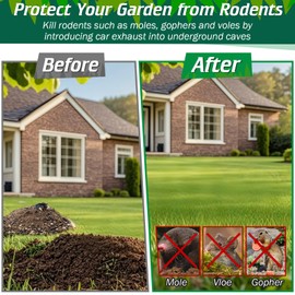 Qualirey 1 Pack Pest Control Exhaust Pipe Attachment Transport Exhaust from Car to Underground for Killing Outdoor Rodents Such as Moles, Gophers (FIT FOR PIPE IN 2"-2.4"/3"-3.5" DIAMETER) (Green)