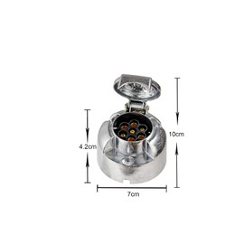 BEIJISTAR Trailer Socket 7-Pin Metal with Rubber Seal, in Accordance with ISO 1724, 12 V Waterproof 7-Pin Trailer Socket, 7-Pin Socket, 7-Pin Socket for Car Trailers (Aluminium Alloy)
