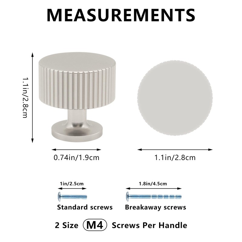 Abtopia 12 Pack Brushed Nickel Cabinet Knobs, Drawer Knobs for