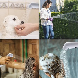 B.TAWD Portable Outdoor Shower, Handheld Electric Shower+8L Water Bag, IPX6 Waterproof, USB Charging, Compact and Lightweight, Suitable for Outdoor Camping, Beach Shower, Hiking, pet Bathroom (White)