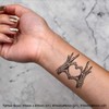 4 x 'Skeleton Hands Heart Sign' Temporary Tattoos - Water