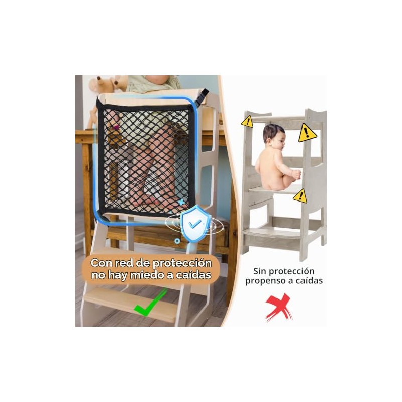 Red de seguridad para torre de aprendizaje para niños pequeños,