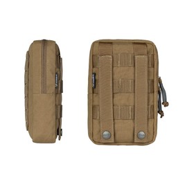 IDOGEAR Tactical MOLLE Pouch Multi-Purpose Compact EDC Small Utility Pouch Admin Organizer for Outdoor (Coyote Brown)