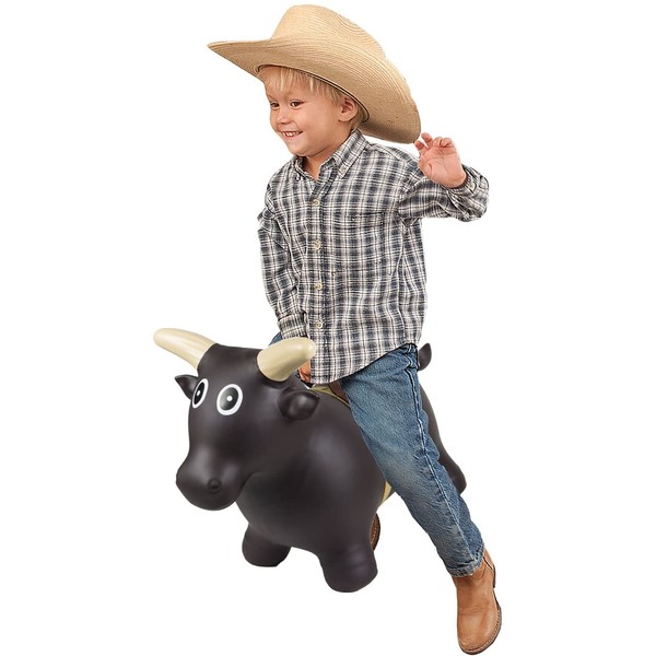 Big Country Toys Lil Bucker Bull - Kids Bouncy Toys - Hopper Ball with Bull Rope for Kids - Rodeo Toy - Bouncy Ball - Rodeo Hopper Toy