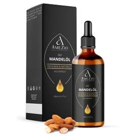 Organic Cold Pressed Almond Oil, For Hair, Face, Body, Skin, Baby Almond Oil, 100% Pure and Sustainable, Natural for Cosmetics, Skin Care, Vegan and Cruelty Free, 100 ml