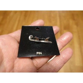 Vintage Skate Lapel Pin Silver Tone