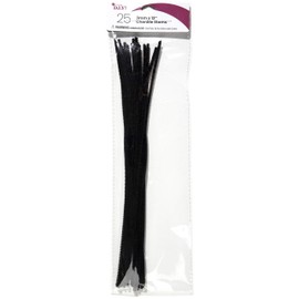 Cousin DIY Black Chenille Stem Pipe Cleaners, 3mm x 12 inch, 25 Pack