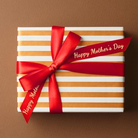 GREENCYCLE Compatible for Brother AZE-RW34 TZ RW34 Gold Print on Red Satin Ribbon Label Tape 12mm 0.47" for Xmas Gift Wrapping Work with PT-D210 PTH110 PTD400AD Ptouch Embellish Label Makers, 1 Pack