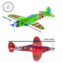 Falaquer Carpeta 12 Polystyrene Planes Set, Polystyrene Planes Set, Polystyrene Planes for Children, Flying Glider Planes, Carpeta 12 Polystyrene Aeroplane Set