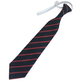 Great British Tie Club Child's Elastic Single Stripe School Ties - Infant/Primary Size (Black & Red)