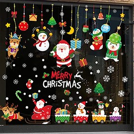 Christmas Decoration Static Sticker Removable Merry Christmas Static Sticker Window Sticker Wall Decor Room Decor (Type 3)