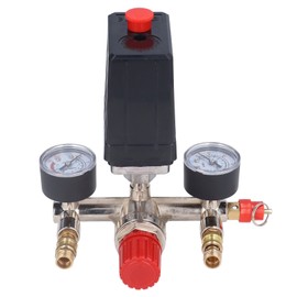 Air Compressor Pressure Switch, AC 240V/380V Air Compressor Pressure Valve Clear Display Adjustable Outlet Heavy Duty with Pressure Gauge for Pump