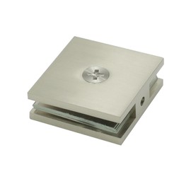 CKB Brass Glass Clamp for 5/16"-3/8" (8mm-10mm) Glass, Brushed Nickel, 2"*2"(50mm*50mm) U-Clamp for Shower Door Mount.
