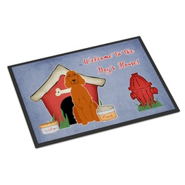 Caroline's Treasures BB2818JMAT Dog House Collection Irish Setter Doormat 24x36 Front Door Mat Indoor Outdoor Rugs for Entryway, Non Slip Washable Low Pile, 24H X 36W