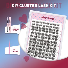 Mayhug Wimpern Extensions Set Natürliche Lash Extension Set 8-16mm Wimpern Extensions D Curl Lashes Extension Kit DIY Wimpern Set für Zuhause(SoftHush Kit)