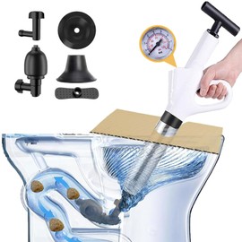 Toilet Plunger Clog Remover - High Pressure Air Plungers for Bathroom Heavy Duty - Toilet Unclogger with Real Time Barometer - Suitable for Toilet, Floor Drain, Sewer