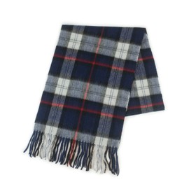 Cashmere and 100% soft Lambs Wool Plaid Tartan Winter Scarf for Men and Women Blue Red White Plaid