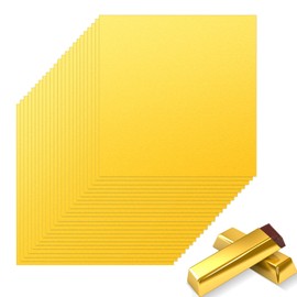 EXEXIUO 100 Pcs Chocolate Bar Wrappers, Candy Bar Wrapper, Chocolate Foil Wrappers, Thick Paper Backing Big Gold Foil Sheets 7.9 in* 7.9 in for Christmas Wedding Birthday Homemade Sweets(Gold)
