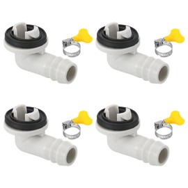 PATIKIL 15mm Air Conditioner Drain Hose Connector, 4 Pcs Universal Drain Connector with Clamp Hoop for Mini-Split Window AC Unit Faucet, White Style 5