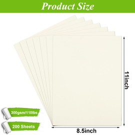 QTLCOHD 200 Sheets Cream Cardstock 8.5 x 11 Off White Cardstock 110lb Ivory Cardstock Paper Printer Paper for Certificates, DIY Card Making, Invitations, Business Cards