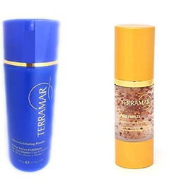 MicroExfoliante Facial Polvo 100 grs y Suero Renovador Con Adn Marino Caviar y Células Madre 30 ml Terramar