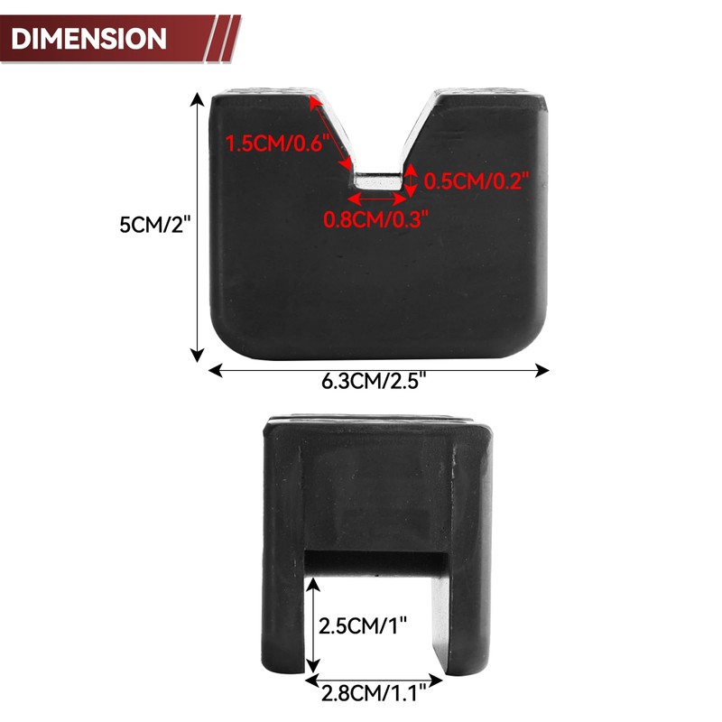 2PCS Universal Jack Stand Pads Support Lift Anti-Slip Rubber Slotted