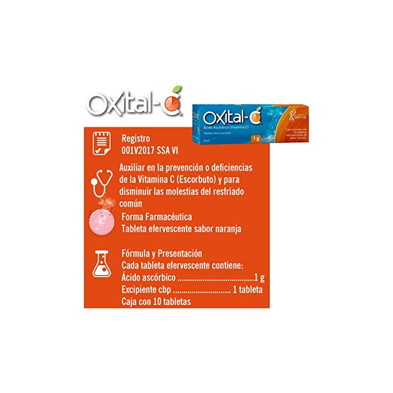 Serral Oxital C Vitamina C Sabor Naranja 10 piezas 1