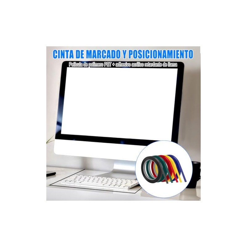 Niawea 10pzs Cinta Pizarron Pizarrón Blanco 3mm 66m Cintas Colores