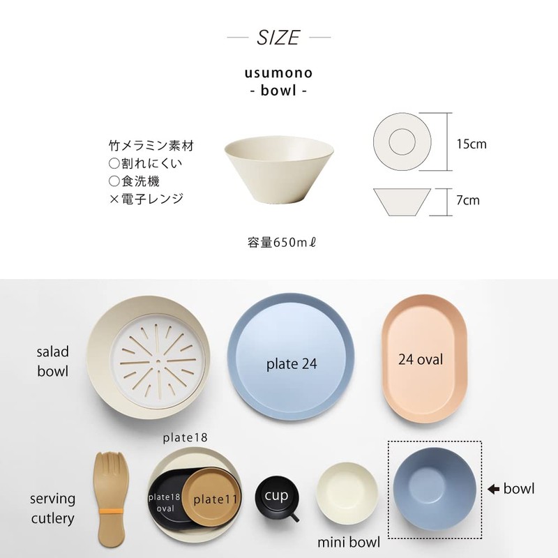 ideaco Medium Bowl Blue 5.9 inches (15cm) usumono Bowl